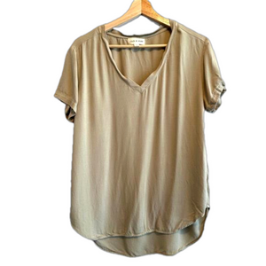 Women's Cloth & Stone Green V-Neck Blouse Size M
